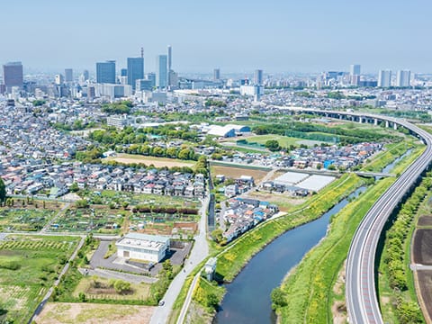 街並みと河川